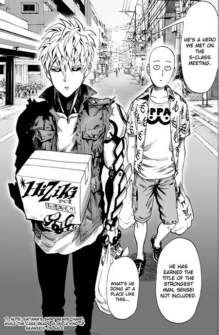 Saitama and Genos walking home with the groceries