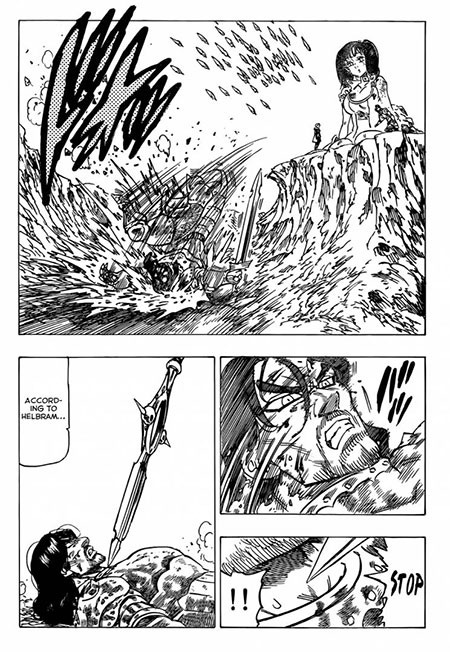 An epic fighting scene in The Seven Deadly Sins