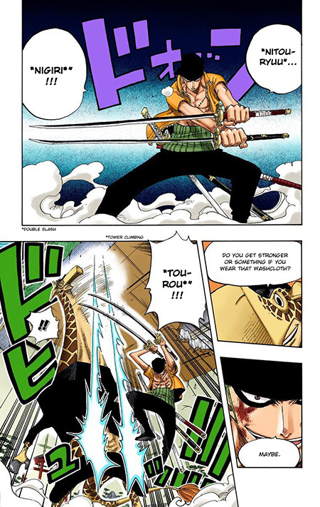 Zoro using the Nitoryu technique